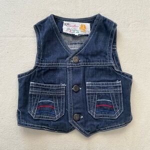 Vintage 1-4y Denim Vest with Pockets
